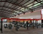 Wheel coating line