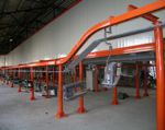 Industrial sewing machine spray lines