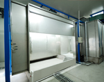 Water curtain spray booth